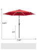 7 1/2ft FRUITEAM 24 LED Lighted Solar Umbrella, Cherry