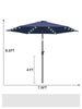 7 1/2ft FRUITEAM 24 LED Lighted Solar Umbrella, Navy Blue