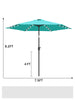 7.5FT FRUITEAM  Solar LED Umbrella, Turquoise