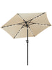 7 1/2ft FRUITEAM 24 LED Lighted Solar Umbrella, Beige