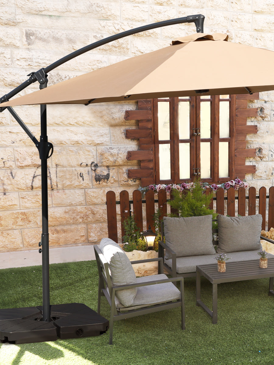 10' solar led lighted patio umbrella 10 Feet Outdoor with Bright Lights-Dark Blue A solar panel charges Browse Beige, White Stripes smartyard Color:J KIMURA