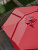 7 1/2ft FRUITEAM 24 LED Lighted Solar Umbrella, Cherry