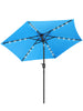 7 1/2ft FRUITEAM 24 LED Lighted Solar Umbrella, Sky Blue
